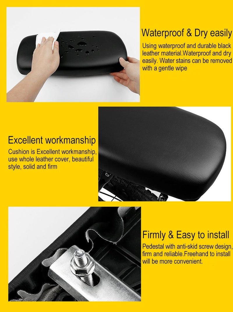 TOPCABIN Bicycle Manned Cushion Mountain Bike Back Shelf Seat Cushion Manned Comfortable Saddle Children Back Seat(Black) - Image 3